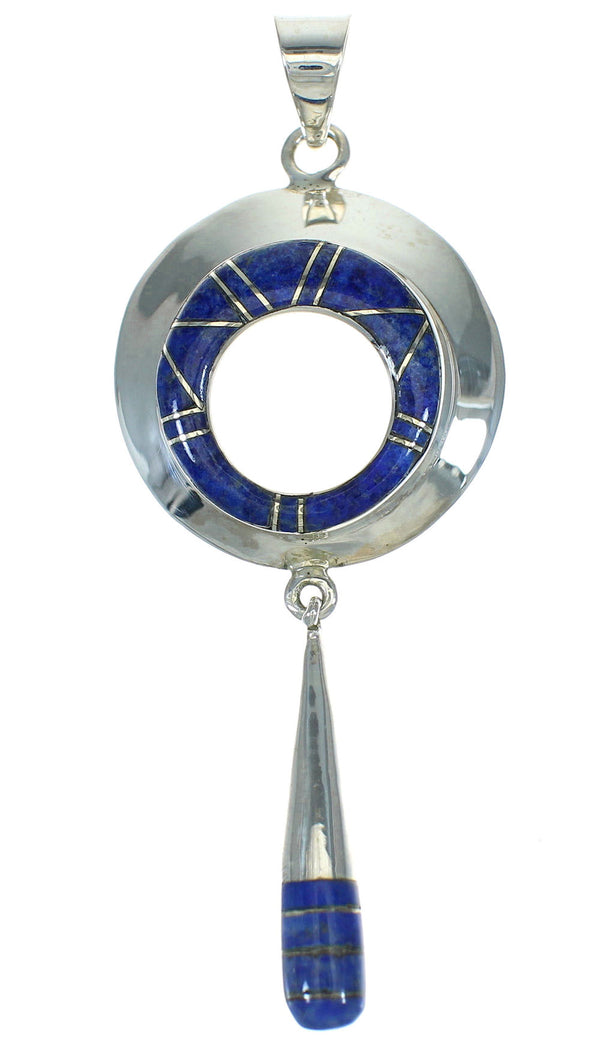 Sterling Silver And Lapis Inlay Southwest Slide Pendant YX67399